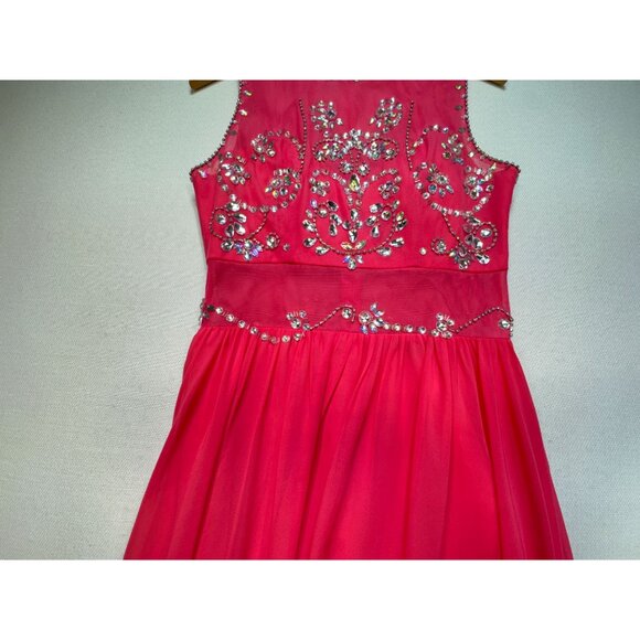 Crystal Sky Youth Embellished Evening Gown Dress Size 5 Pink Full-Length Formal - Picture 6 of 16